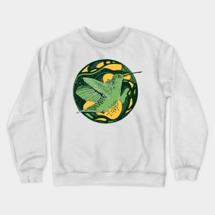 Forrest Green Circle of The Hummingbird Crewneck Sweatshirt